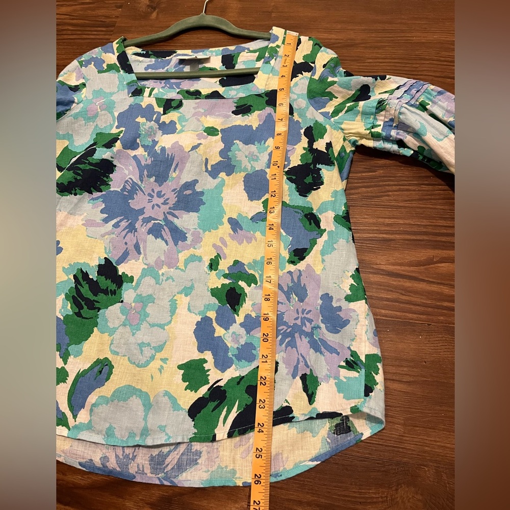 NWOT Charter Club Women's 100% Linen Printed Square-Neck Top, Size M - Picture 11 of 11